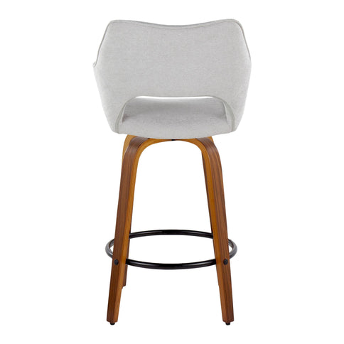 Mustang - Contemporary Fixed Height Counter Stool With Swivel With Round Footrest (Set of 2)