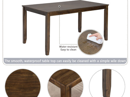 Elegant 6 Piece Dining Table Set With 4 Chairs And Bench