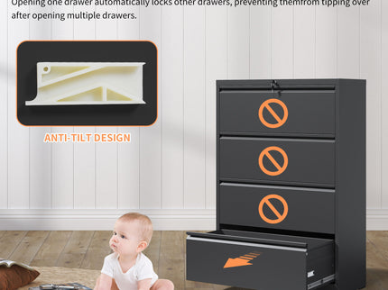 Premium Drawer Metal Lateral File Cabinet With Lock