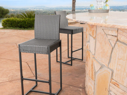 Outdoor Barstool With Hand Crafted Details (Set of 2)