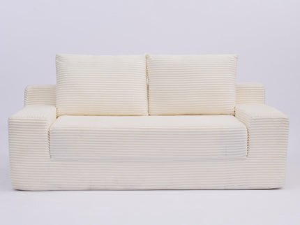Comfortable Deep Seat Loveseat Sofa Bed, Reversible Cushion With Pillows