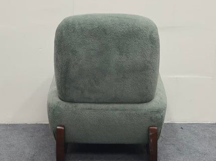Curved Base Lazy Lounge Accent Chair - Blue / Brown