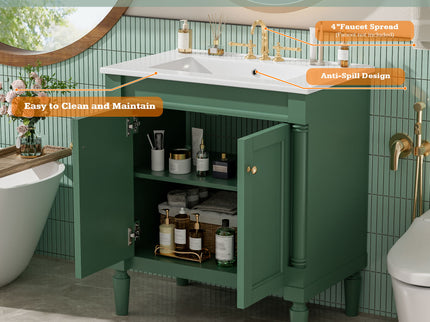 Bathroom Vanity Cabinet With Sink, Soft Close Doors, Storage Cabinet