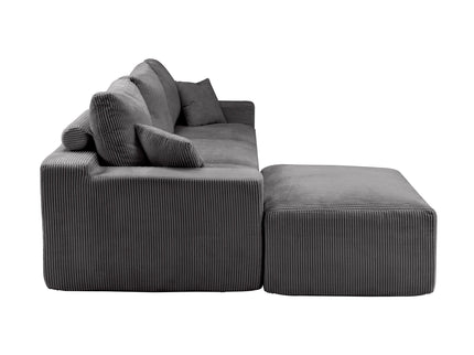 L Shaped Sectional Sofa, Full Compression 3 Seater Cloud Couch With Chaise