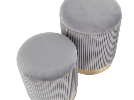 Marla - Contemporary Nesting Pleated Ottoman Set
