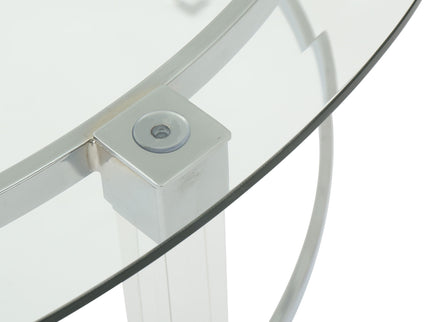 Tempered Glass Round Coffee Table With Four Legs - Clear