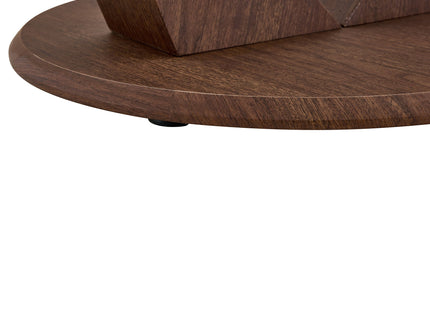 2 In 1 Round Glass Dining Table With Adjustable Curved Base, - Transparent / Walnut