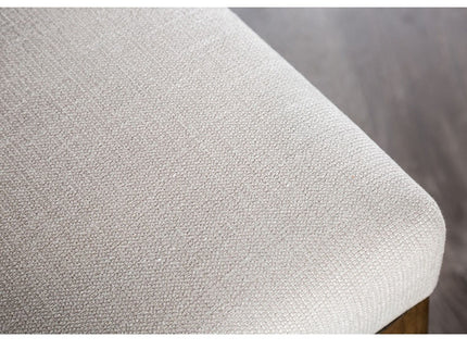 Upholstered Bench With Trestle Base - Brown / White