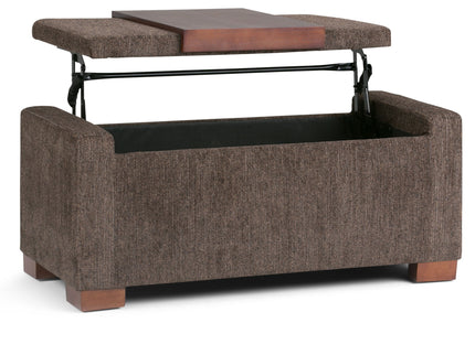 Bretton - Lift Top Storage Ottoman - Deep Umber Brown