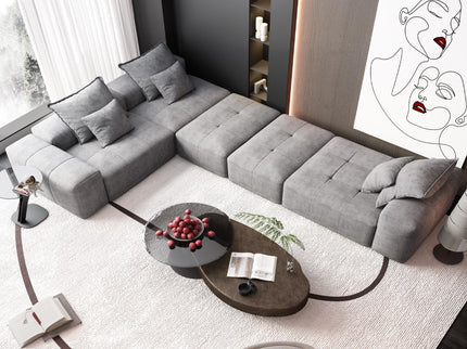 Modern Oversized, Modular Sectional Sofa With Pillows