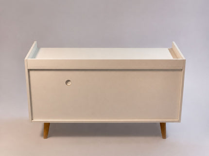 TV Stand For TVs Up To 45" With Open Storage Shelf, Cable Management, 1 Door And 1 Drawer