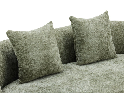 Curved Loveseat Sofa With Round Armrest