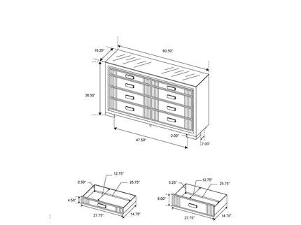 Isaiah - 5 Piece Bedroom Set With TV Lift-LED, Speakers And Fireplace
