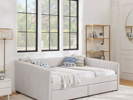 Upholstered Queen Daybed With 2 Drawers