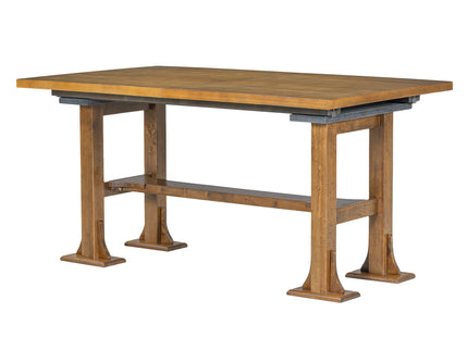 Topmax - 6 Piece Farmhouse Extendable Dining Table Set Trestle Kitchen Table Set With Removable Leaf And Upholstered Dining Chair And Bench For Dining Room