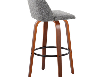Toriano - Mid Century Modern Fixed Height Barstool Swivel And Round Footrest (Set of 2)
