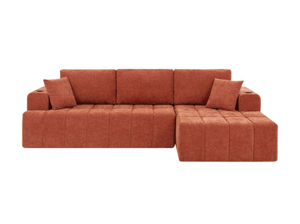 L - Shaped Sectional Sofa With Cup Holders & Side Pockets