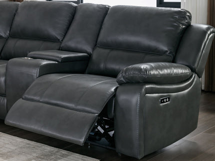 Power Reclining Sectional Sofa With 3 Adjustable Recliners, USB Ports & Cup Holders, Oversized Seating For Living Room - Black