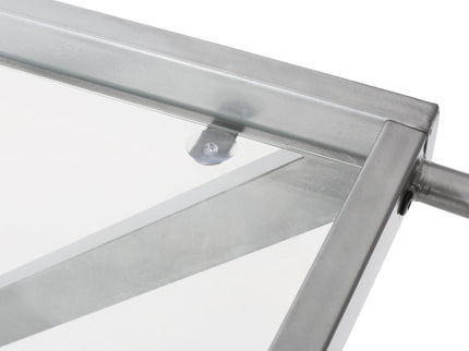 Modern Z Shaped Bar Cart With Tempered Glass Shelves - Silver