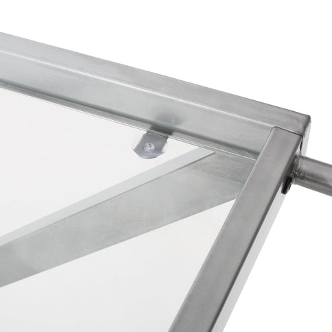 Modern Z Shaped Bar Cart With Tempered Glass Shelves - Silver