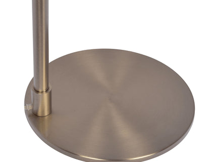 Serene - Floor Lamp With Rotary Switch Base Linen Shade - Brushed Nickel / White