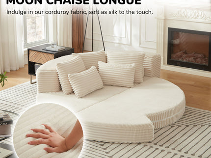 Semi Circular 2 In 1 Sofa Bed With Neck Pillow And Throw Pillows