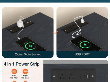 Nightstand With Charging Station & Storage