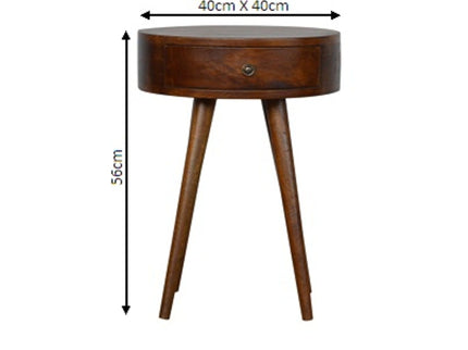 Nordic Chestnut Circular Nightstand