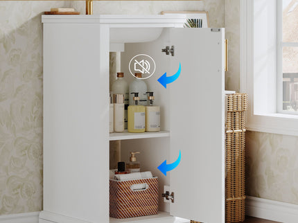 Bathroom Vanity With Sink, Soft Close Door, Adjustable Shelf, Freestanding Single Unit - White