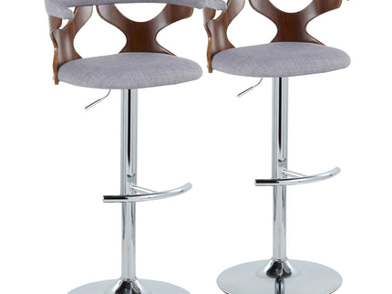 Gardenia - Mid Century Modern Adjustable Barstool With Swivel With Rounded T Footrest (Set of 2)