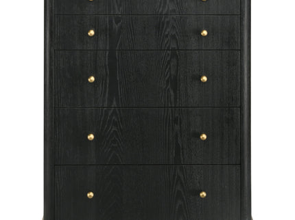 Anser - 5 Drawer Chest, Bedroom Storage Furniture - Black