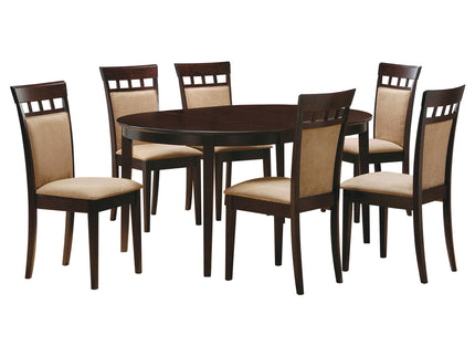 Gabriel - Oval 7 Piece Dining Set With Chairs - Cappuccino