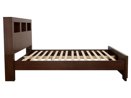 Ardino - California King Bed With Bookcase Headboard - Cappuccino