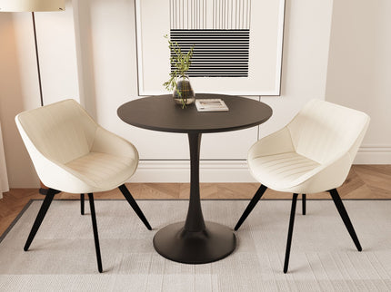 Round Dining Table Set With Tulip Design And 2 Chairs