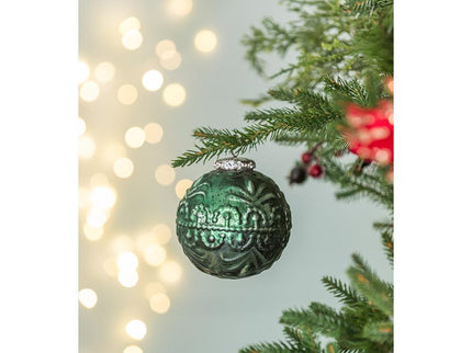Christmas Ball Ornaments, Glass Decorative Hanging Ball Christmas Tree Ornaments, For Holiday Party Decorations (Set of 6) - Green