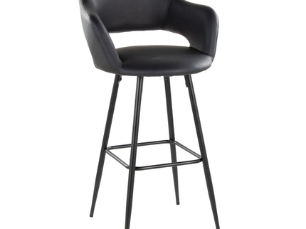 Margarite - Contemporary Fixed Height BarStool With Square Footrest (Set of 2)