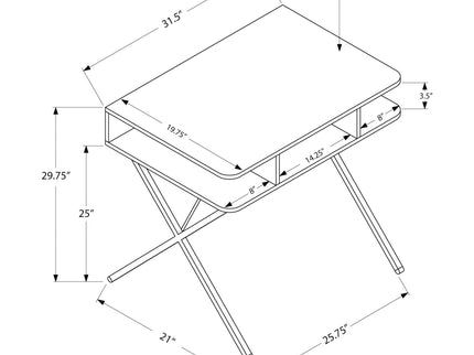 Computer Desk For Home Office, Laptop, Storage Shelves, Modern Convenient Design - White