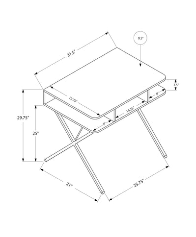 Computer Desk For Home Office, Laptop, Storage Shelves, Modern Convenient Design - White