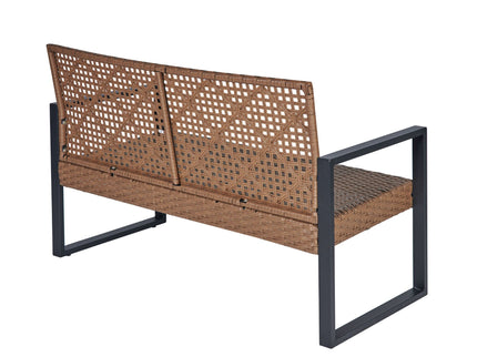 4 Piece Patio Furniture Set With Acacia Wood Table Top And Cushions