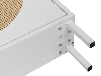 2 Door Shoe Rack, Rattan, Double Layer, Suitable For Living Room, Hallway - White