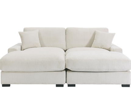 4 Seater Oversized Sectional Sofa With 2 Ottoman And 2 Pillows