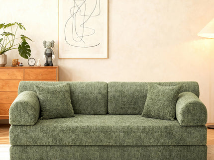 Modern 2 Tone Fabric Convertible Sleeper Sofa Bed