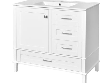 Bathroom Vanity, Modern Bathroom Cabinet With Sink Combo Set, Bathroom Storage Cabinet With A Soft Closing Door And 3 Drawers, Solid Wood Frame