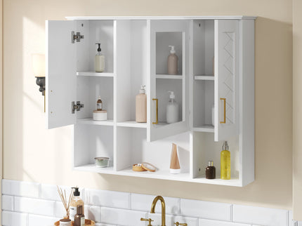 Modern Wall Mounted Medicine Cabinet With Adjustable Shelves, Soft Close Doors, High Define Mirror
