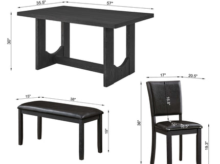 Dining Table Set, Rectangular Kitchen Table With Upholstered Chairs