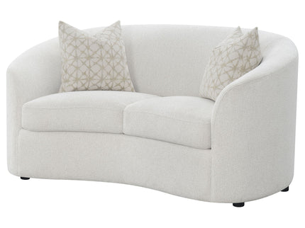 Rory - Sloped Arms Loveseat With Pillows - White