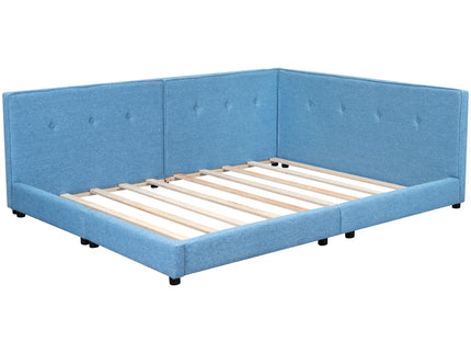 Modern Upholstered Platform Bed With USB Ports And LED Belt
