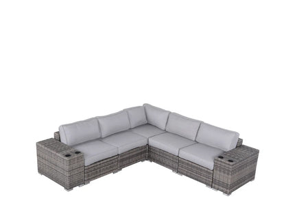 Modern Rattan Wicker Seating Group With Cushions