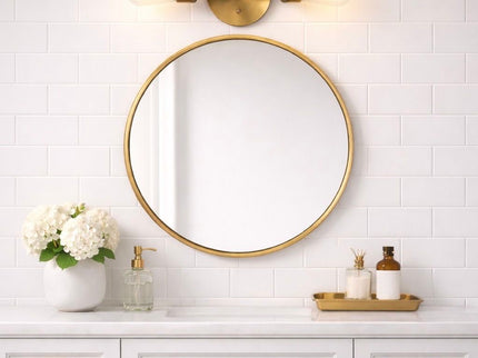 Reverie - Double Lights Bathroom Wall Sconce Over Mirror - Clear / Gold