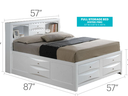 Modern Design Storage Bed With Bookcase Headboard